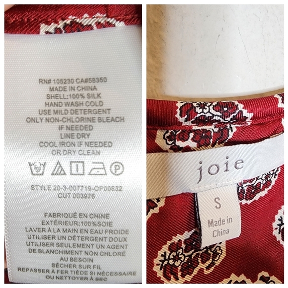 JOIE Silk Noleen Jumpsuit in Rhubarb. Women's size Small.  Pockets - Picture 3 of 16